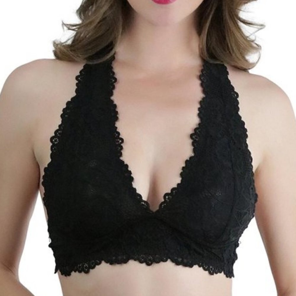 Black Lace Bralette Halter